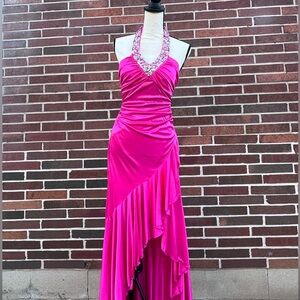 Pink Halter Prom Dress